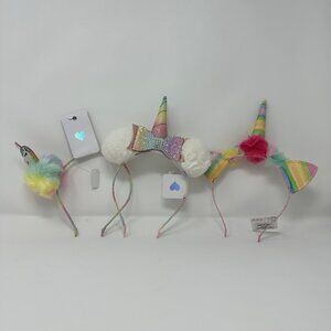 Set of 3 The Children's Place Unicorn, Puff, Ear Headbands - New With Tags